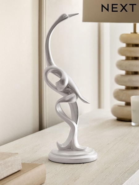 White Iridescent Ribbon Crane Ornament (F32540) | €24
