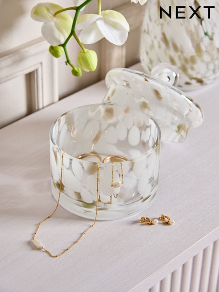 Glass Confetti Trinket Pot With Lid (F32572) | 21 €
