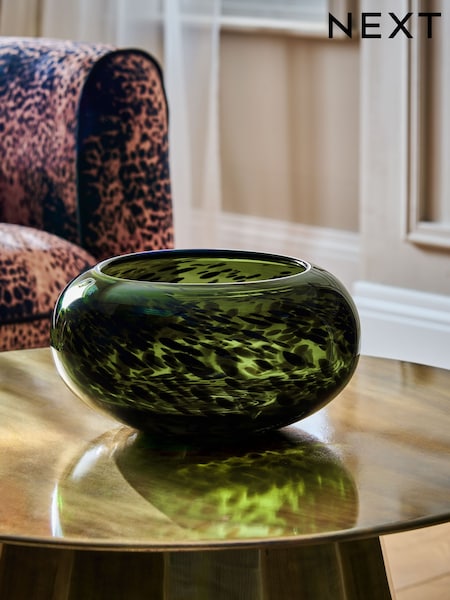 Green Confetti Glass Decorative Bowl (F32575) | €39