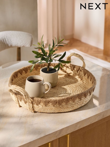 Natural Woven Seagrass XL Decorative Tray (F32576) | €33