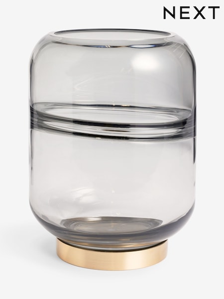 Grey Cooper Glass Candle Holder Large (F32582) | 147 QAR