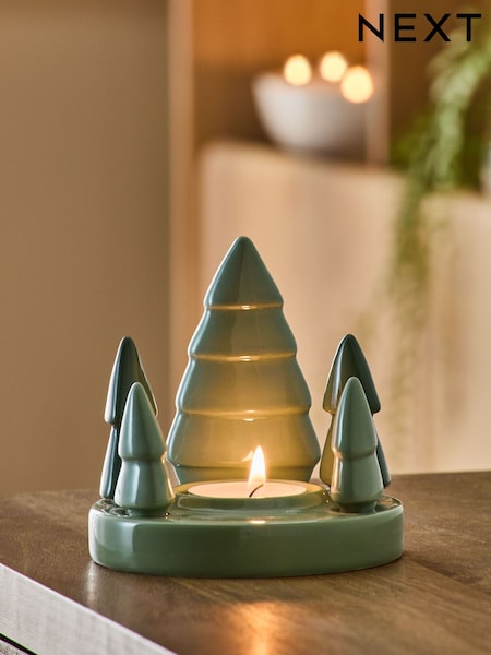Green Christmas Tree Tea Light Holder (F32592) | €17