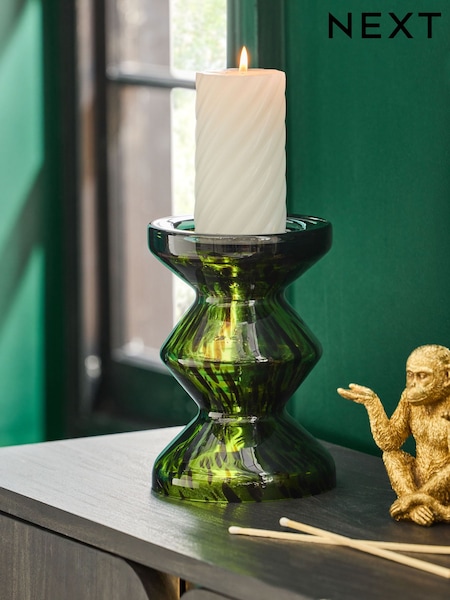 Green Confetti Glass Pillar Candle Holder (F32600) | €20