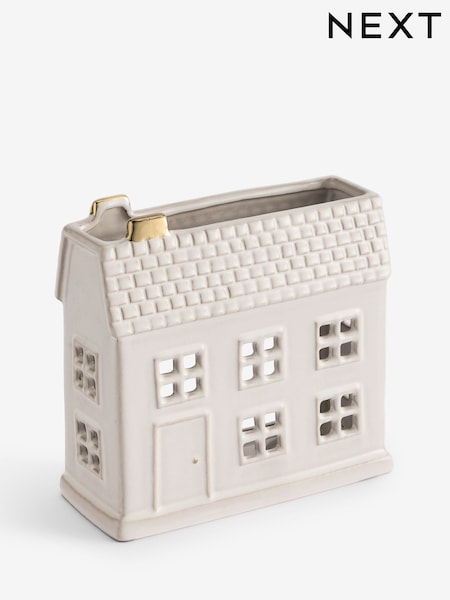 White/Gold House Tea Light Holder (F32601) | € 38