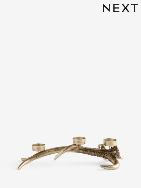 Brown/Gold Antler Candle Holder Tealight (F32609) | 157 QAR