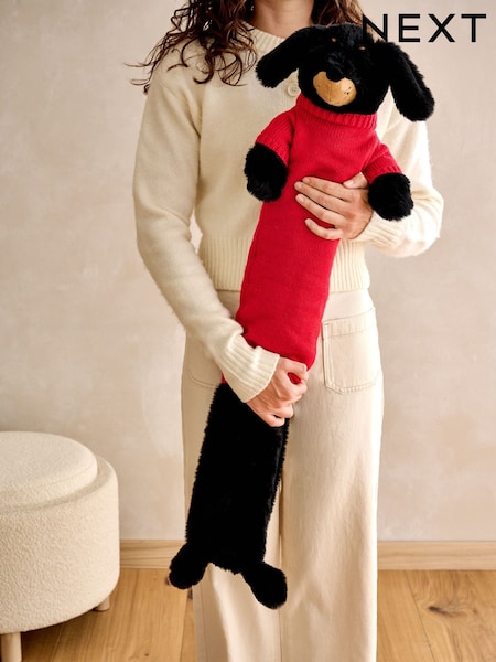 Black Sausage Dog Long Hot Water Bottle (F32622) | €28