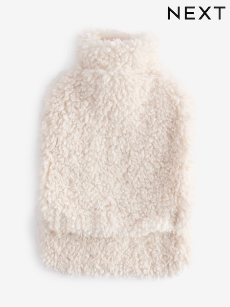 Cream Faux Sherpa Hot Water Bottle with Hand Pocket (F32631) | €26