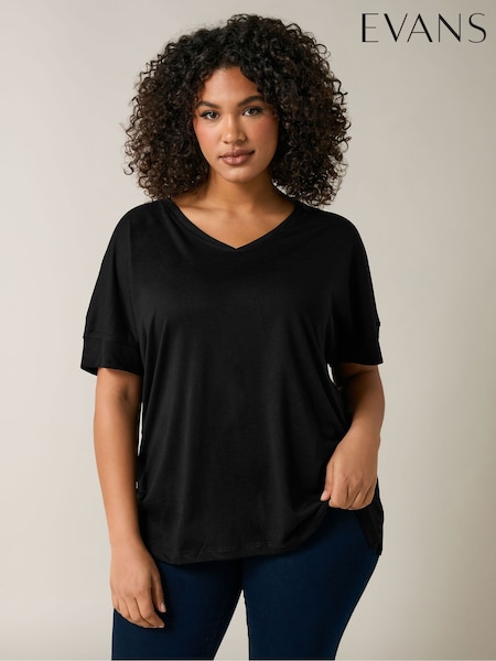 Evans V-Neck Modal Black T-Shirts 2 Pack (F32698) | €61