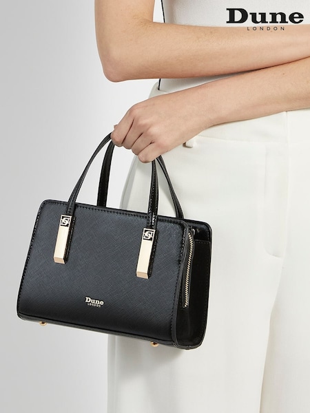 Dune London Black Dinkydenbeigh Mini Branded Handle Tote Bag (F32768) | $123