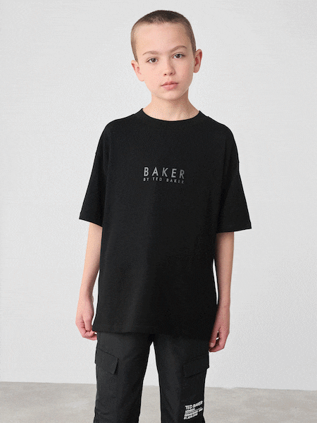 Baker by Ted Baker Oversized Back Print 100% Cotton T-Shirt (F32770) | €24 - €29