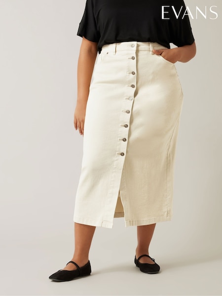 Crema - Evans Button Through Denim Skirt (F32787) | 67 €