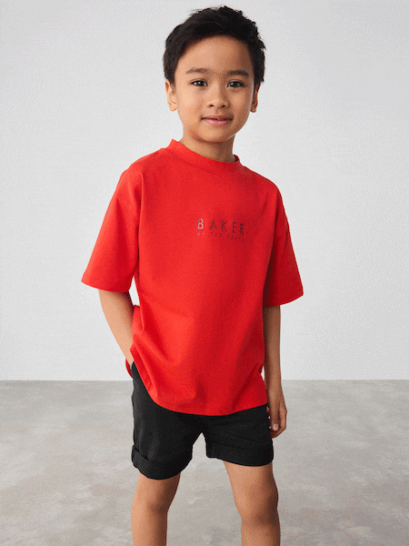 Baker by Ted Baker Oversized Back Print 100% Cotton T-Shirt (F32792) | €21 - €26