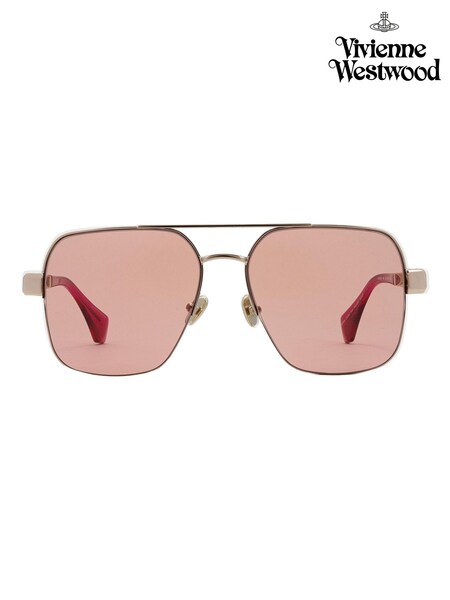 זהב - Vivienne Westwood Vivienne Westwood Cowboy Vw5100 400 Shiny Sunglasses 56/16-140 (F32954) | ‏1,132‏₪