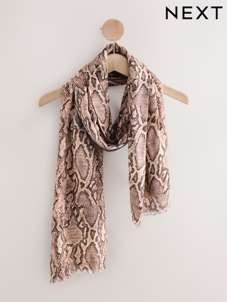 Nude Snake Print Lightweight Scarf (F33085) | €20