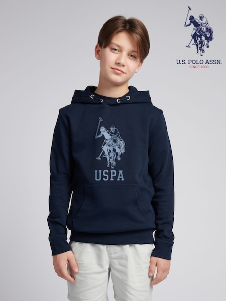 U.S. Polo Assn. Blue Boys Double Horsemen Statement Hoodie (F33146) | €66 - €80