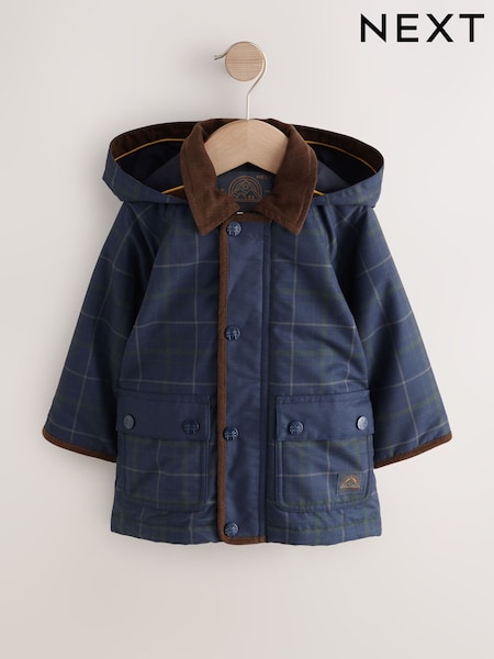 Navy Hooded Cord Collar Coat (3mths-7yrs) (F33188) | AED132 - AED152