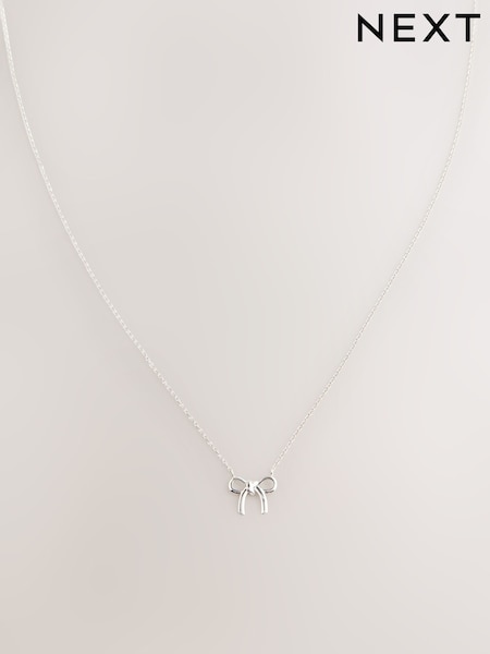 Sterling Silver Bow Necklace (F33192) | €34.50