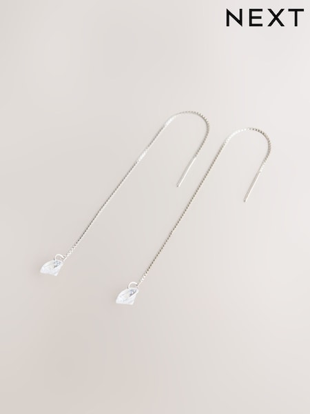 Sterling Silver Cubic Zirconia Pull Through Earrings (F33193) | €17.50