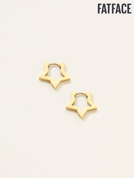 FatFace Gold Tone Waterproof Star Hoop Earrings (F33215) | AED96