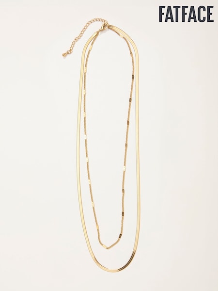 FatFace Gold Tone Waterproof Layered Necklace (F33224) | AED175