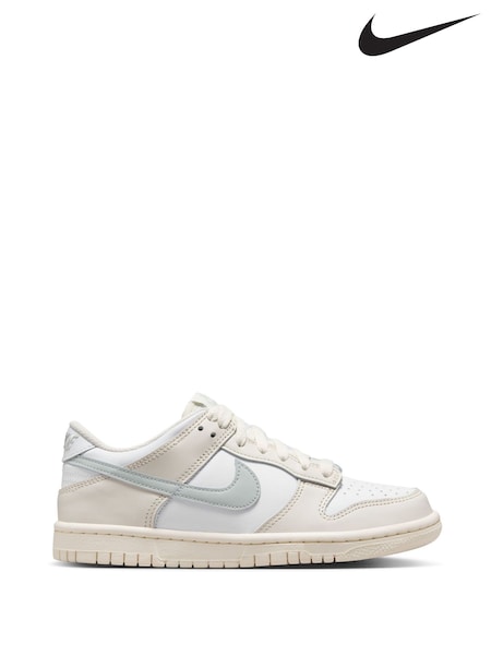 Nike Natural White/Silver Youth Dunk Low Trainers (F33259) | €89