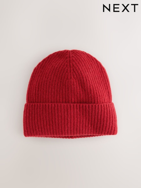 Red Wool Cashmere Beanie Hat (F33307) | €29