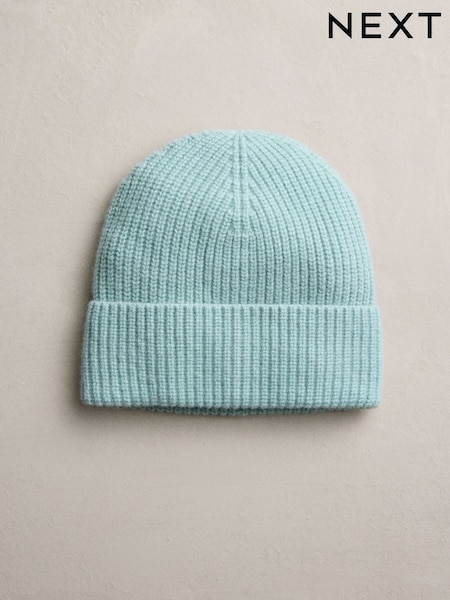 Duck Egg Blue Wool Cashmere Beanie Hat (F33308) | €29