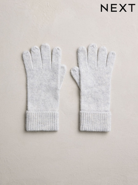 Grey 100% Cashmere Gloves (F33315) | €29