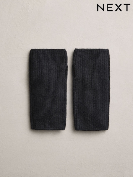 Black Wool Cashmere Handwarmer Gloves (F33320) | €23