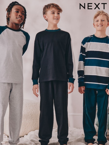Green Long Sleeve Pyjamas 3 Pack (3-16yrs) (F33339) | AED163 - AED203
