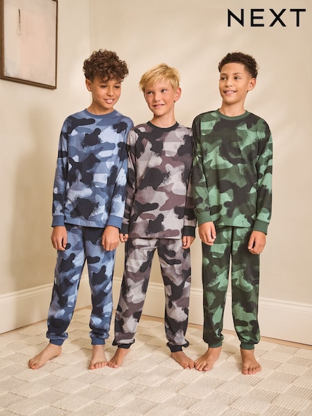 Tarnmuster mehrfarbig - Long Sleeve Pyjamas 3 Pack (3-16yrs) (F33346) | 38 € - 48 €
