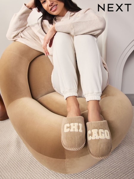 Camelo Chicago - Cord Slogan Mule Slippers (F33427) | R$ 155