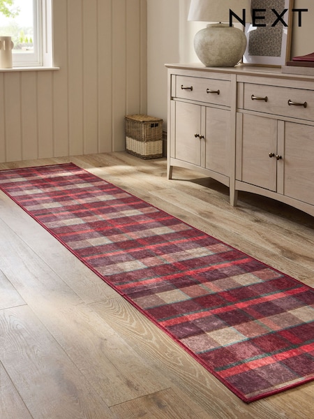 Washable Traditional Check Runner (F33451) | € 57 - € 82