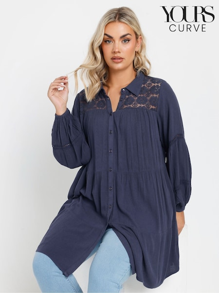 Yours Curve Crochet Insert Boho Shirt (F33483) | €49