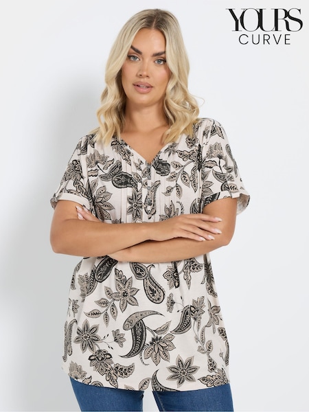 Yours Curve Pintuck Paisley Flower T-Shirt (F33491) | 31 €