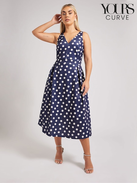 Yours Curve London V-Neck Pleated Dress (F33531) | €80