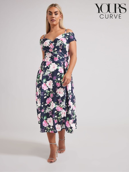 Yours Curve London Floral Cold Shoulder Bardot Dress (F33559) | 94 €