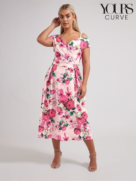 Yours Curve London Floral Cold Shoulder Bardot Dress (F33572) | €80