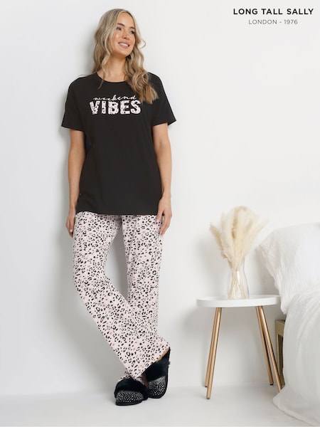 Long Tall Sally Weekend Vibes Wide Leg 100% Cotton Pyjamas Set (F33574) | ‏144 ر.ق.