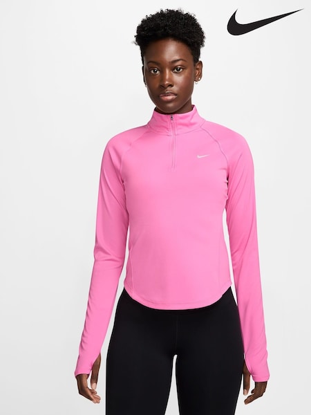Nike Pink Tempo Swoosh Dri-FIT 1/2 Zip Running Top (F33601) | €51