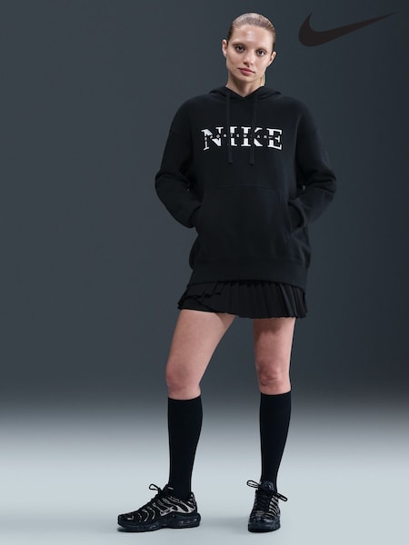 Nike Black Oversized Phoenix Fleece Graphic Logo Hoodie (F33615) | €73