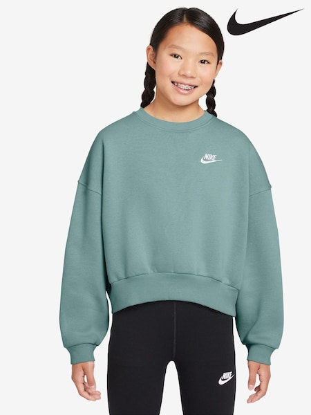 Nike Cannon Blue Club Fleece Boxy Crewneck Sweatshirt (F33659) | €50