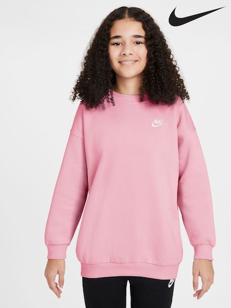 Nike Soft Pink Oversized Club Fleece Sweatshirt (F33662) | €44