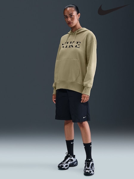 Nike Brown Oversized Phoenix Fleece Graphic Logo Hoodie (F33672) | €72