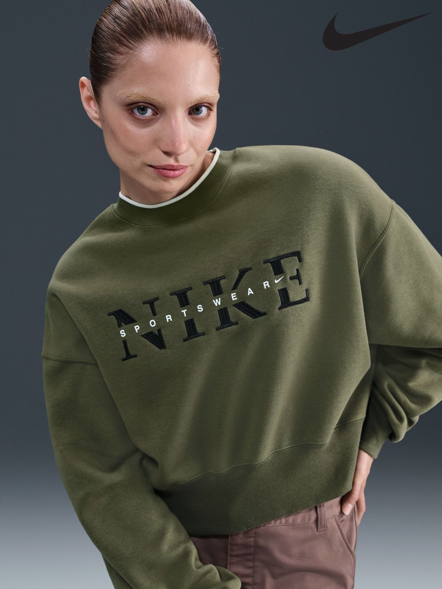 sage green nike sweater