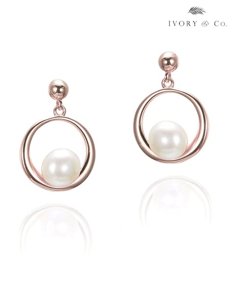 Ivory & Co Pink Tone Memphis Earrings (F33816) | €44