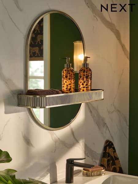 Rib Shelf Bathroom Wall Mirror (F33836) | €84
