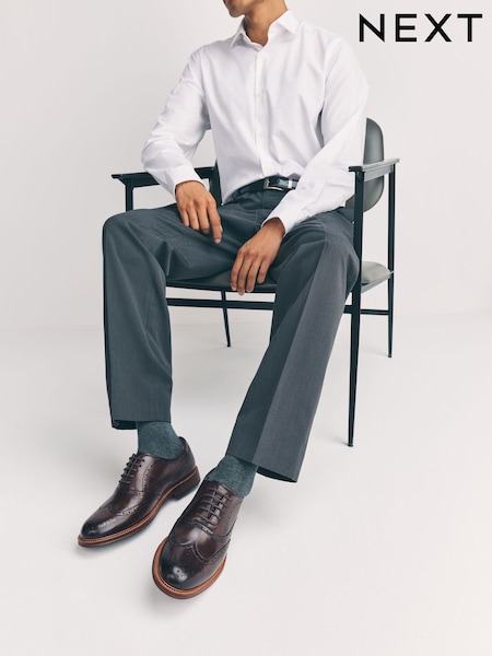 Brown Oxford Wingcap Shoes (F33947) | R$ 620