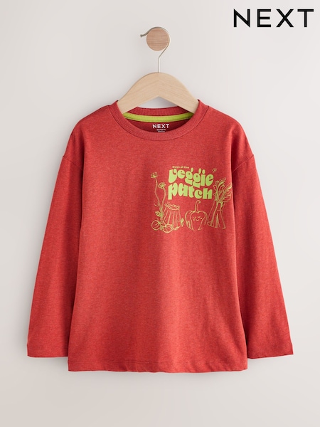 Red Veggie Patch - Long Sleeve Graphic Print T-Shirt (3mths-7yrs) (F33959) | ‏36 د.إ.‏ - ‏ 46‏ د.إ.