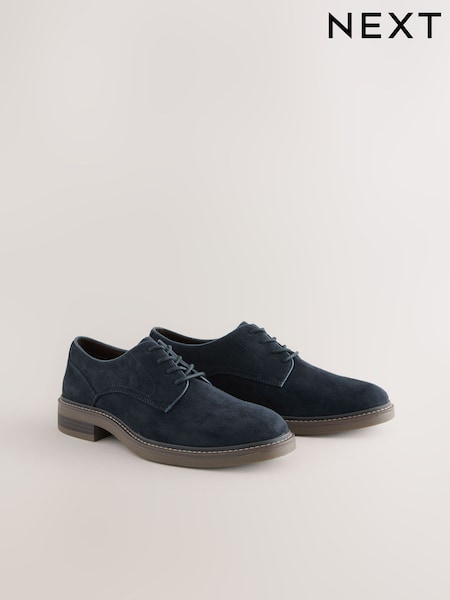 Bleumarin - Pantofi derby din căprioară (F33961) | 270 LEI